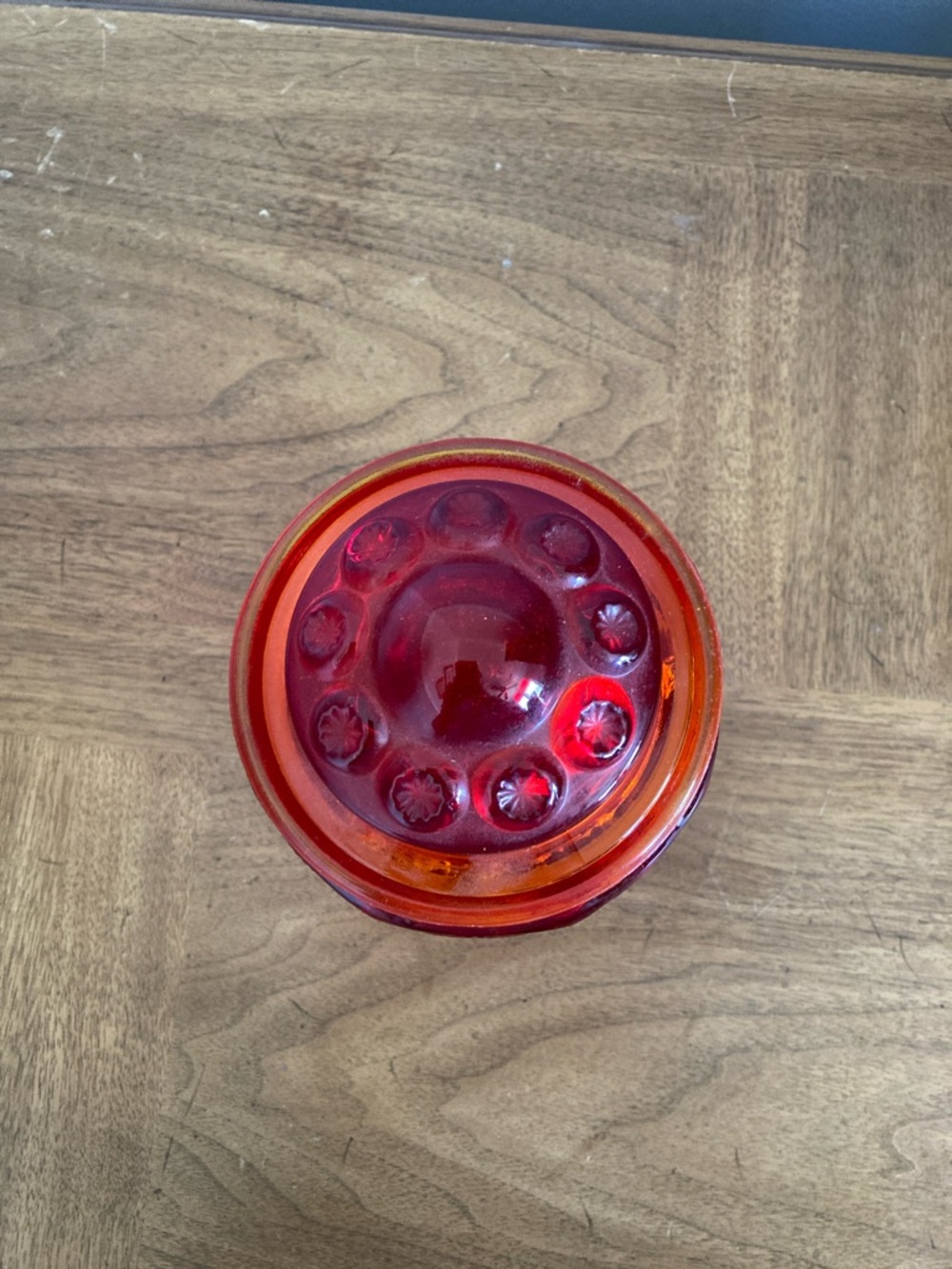 L.E. Smith Moon and Stars Amberina Canister - Picture 2 of 8